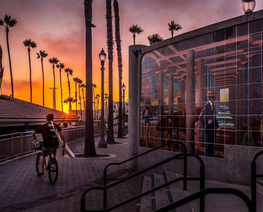 Huntington Beach California at Sunset